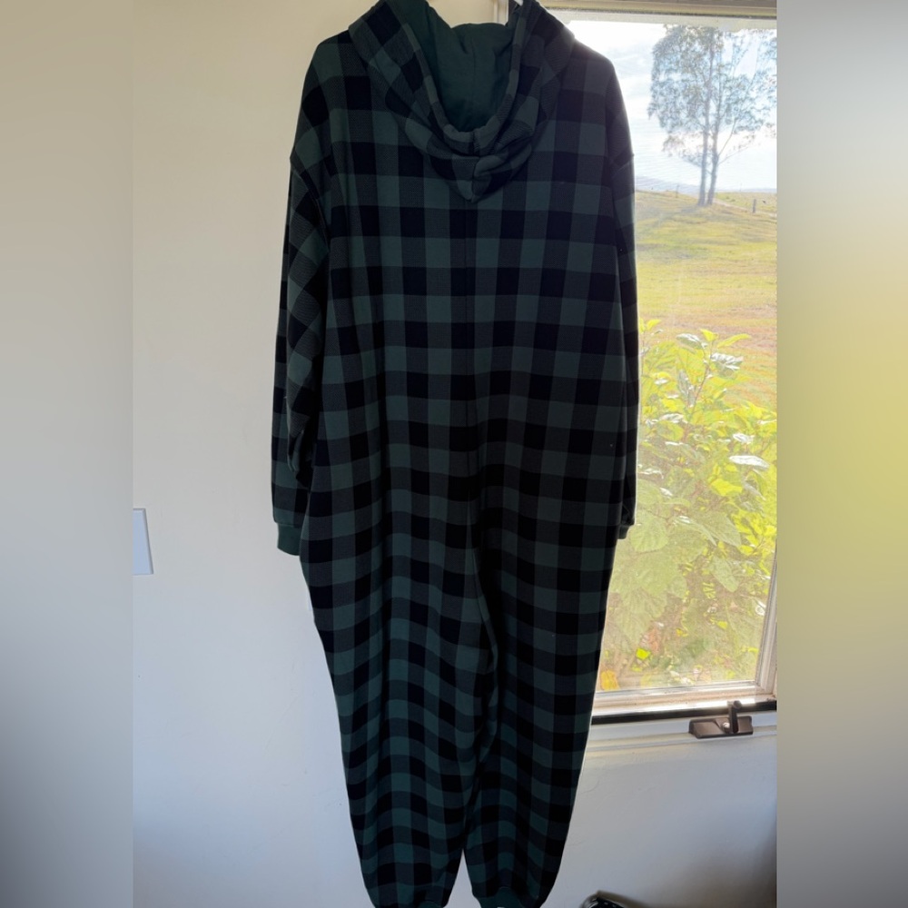 Fabletics Black and Green Checkered Onesie